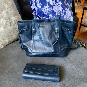 Frye tote and wallet
